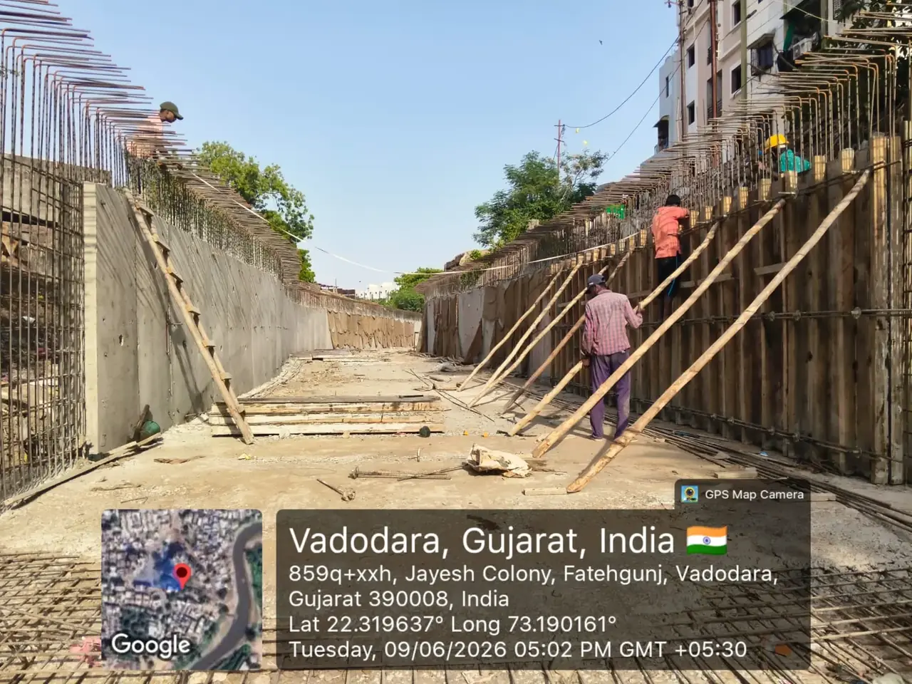 Reinforced cement concrete (RCC) storm water drain construction by CIP