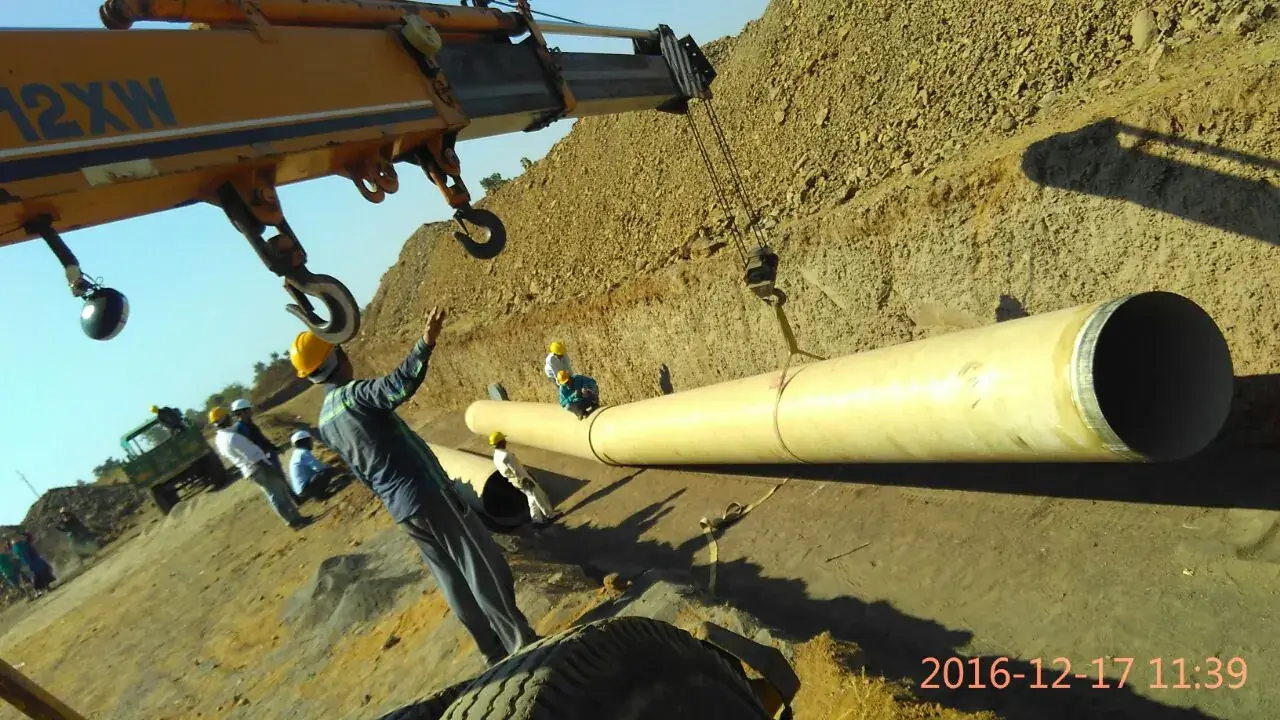 Pipeline trench excavation and pipe laying work on site by Classic Infrastructure Projects