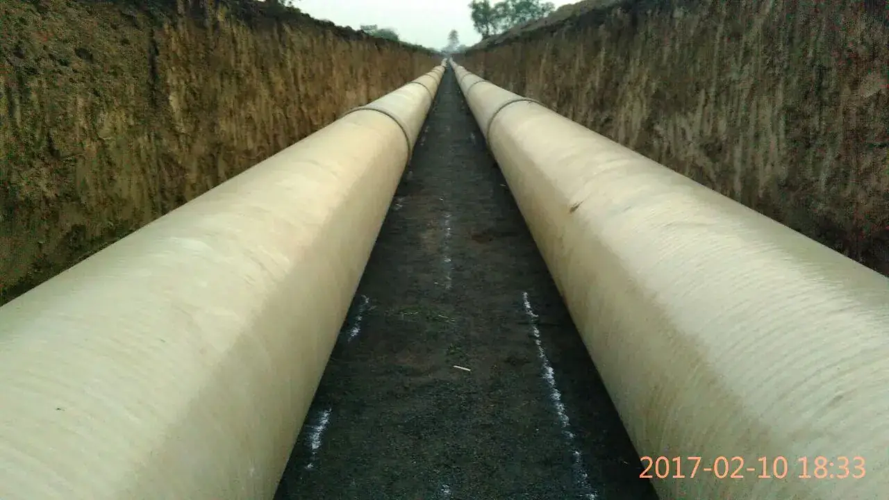 Pipeline trench excavation and pipe laying work on site by Classic Infrastructure Projects