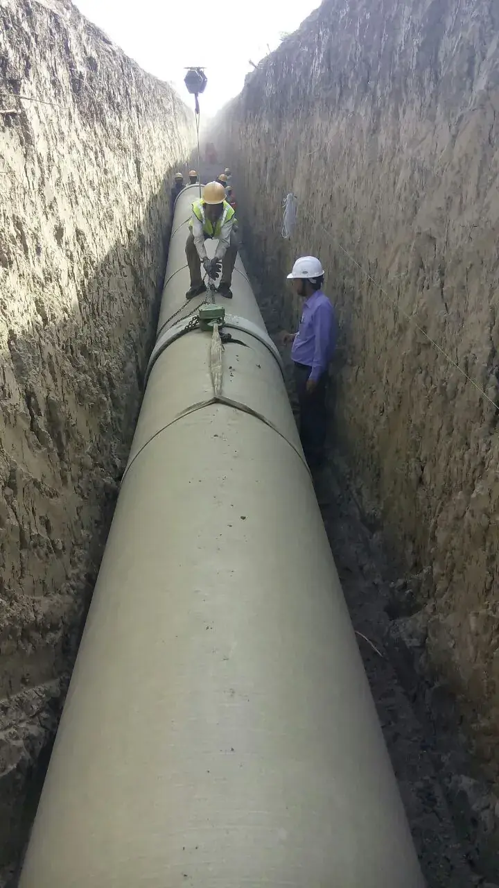 Pipeline trench excavation and pipe laying work on site by Classic Infrastructure Projects