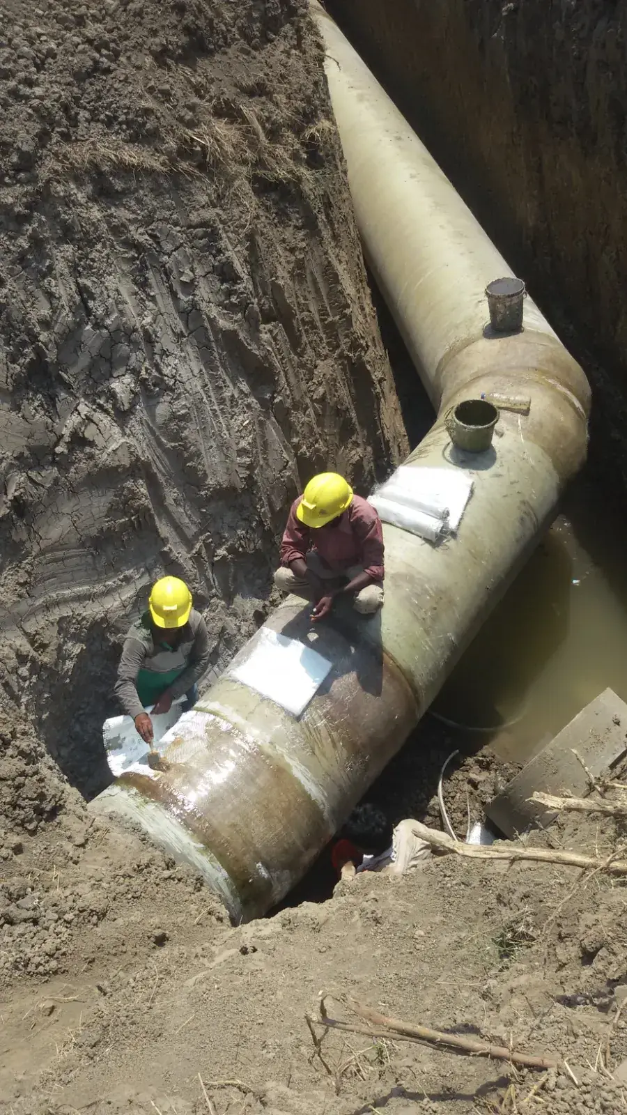 Pipeline trench excavation and pipe laying work on site by Classic Infrastructure Projects