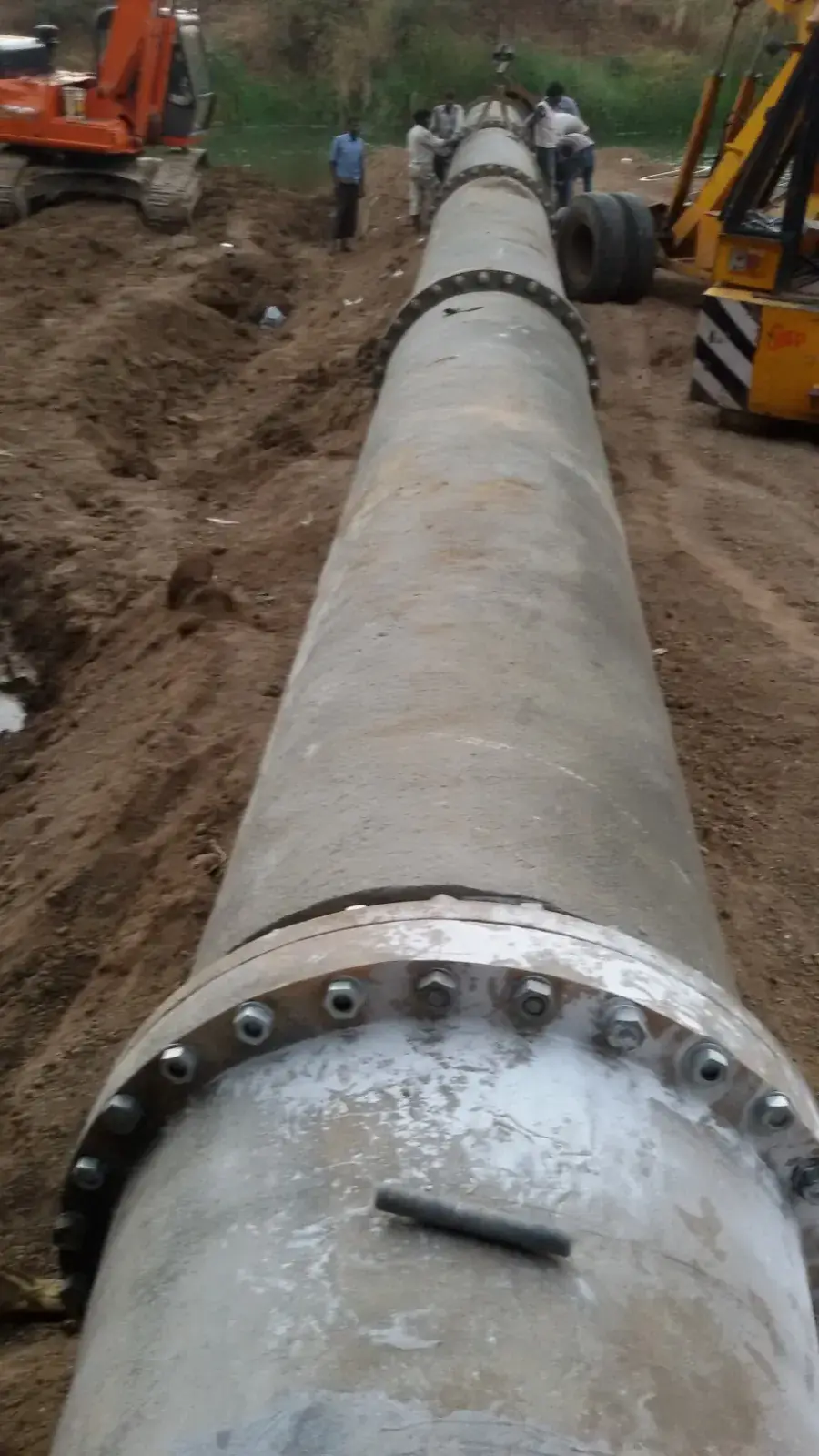 Pipeline trench excavation and pipe laying work on site by Classic Infrastructure Projects
