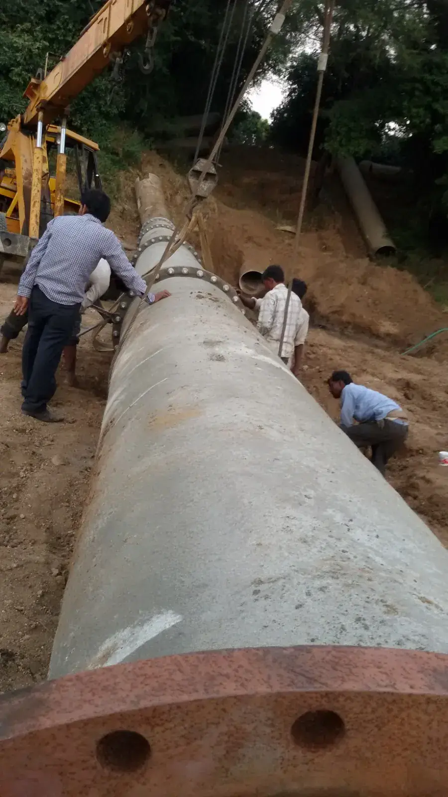 Pipeline trench excavation and pipe laying work on site by Classic Infrastructure Projects